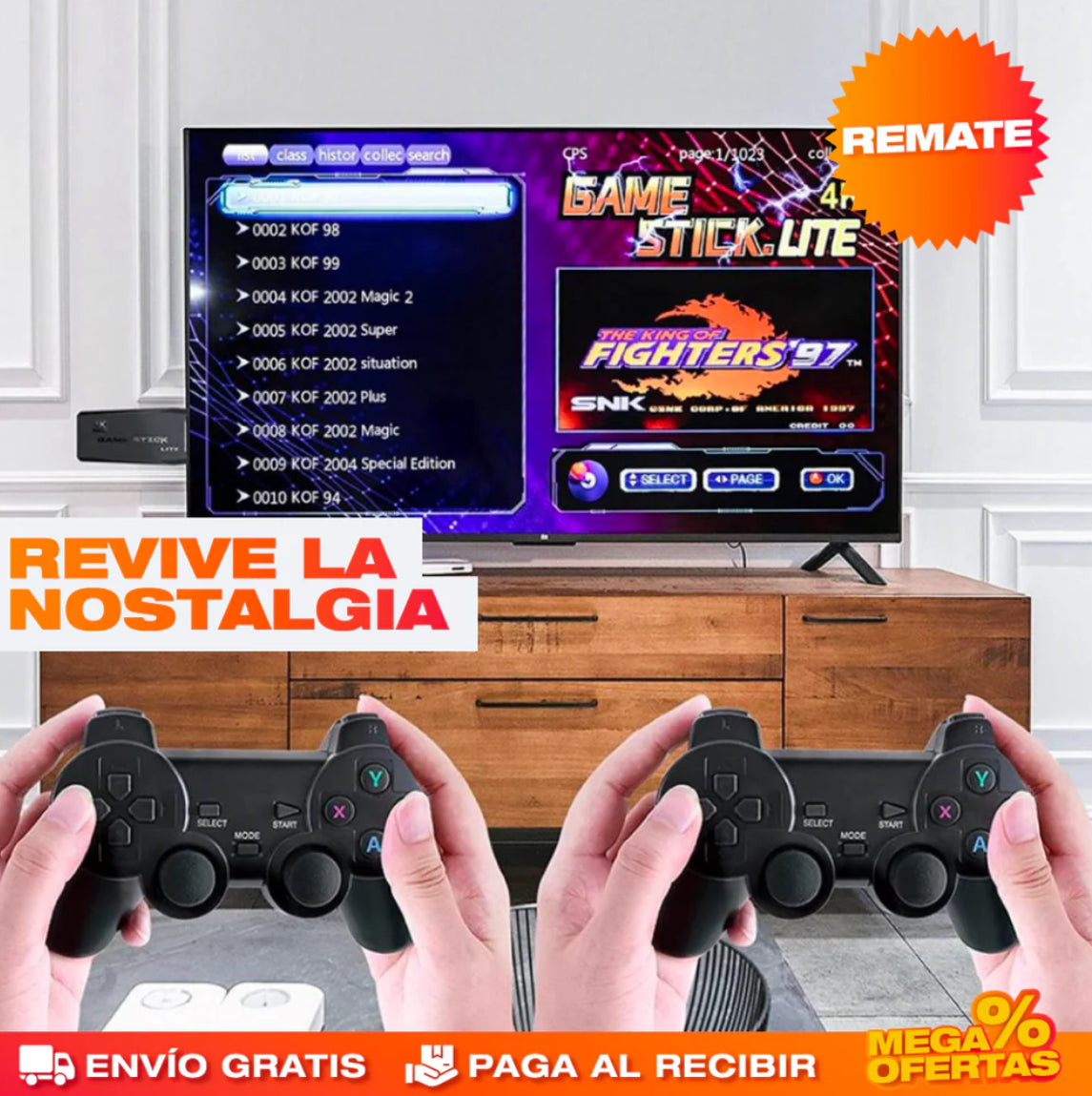 🎮 CONSOLA GAMESTICK 4K (+10.000 JUEGOS DE CONSOLA DE 9 CONSOLAS) + 2 MANDOS 👾