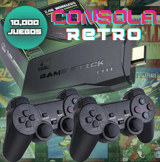 🎮 CONSOLA GAMESTICK 4K (+10.000 JUEGOS DE CONSOLA DE 9 CONSOLAS) + 2 MANDOS 👾